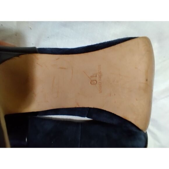 MADEWELL MADDIE LEATHER VELVET BLUE BLACK PUMPS SIZE 10 - Picture 6 of 7